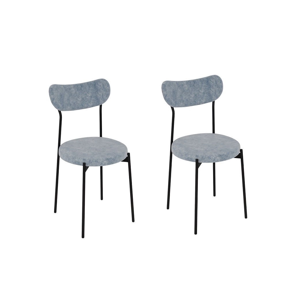 Комплект стульев Стивен (2 шт), черный велюр серый