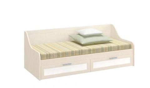 Кровать ДЮ-01 Юнга-7 ЛДСП Белый ХДФ+Рамочный Профиль/Ясень Шимо Светлый (Д-1832 x В-650 x Г-850 мм)