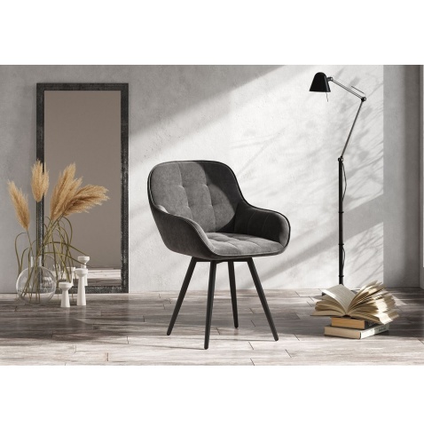 Комплект стульев Сильвер (2 шт), черный велюр желтый