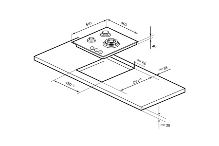 Газовая варочная поверхность GVG 431 BL