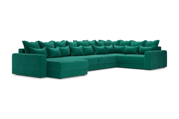 Диван п-образный тик-так Омега изумрудный